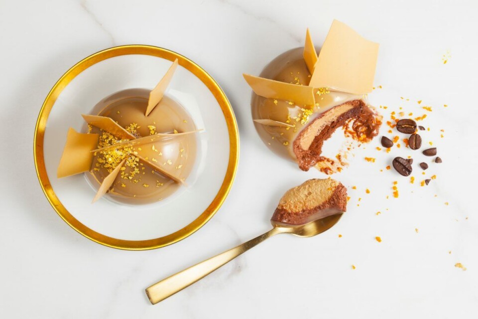 Et eksempel på bakverk laget med Callebauts nye sjokolade Gold Caramel. Et eksempel på bakverk laget med Callebauts nye sjokolade Gold Caramel.