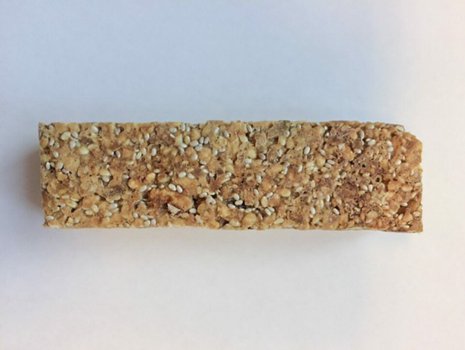 En müslibar med tilsatt gluten ble brukt i forsøket for å finne ut om det er gluten som skaper trøbbel i tarmen.