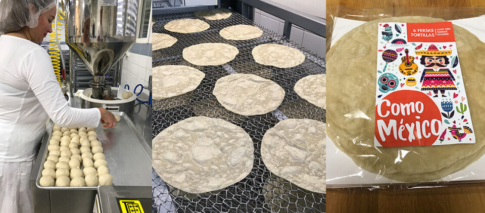 Den Mexicanske spesialiteten tortillas bakes og stekes i det nye bakeriet Como Mexico i Sola utenfor Stavanger.