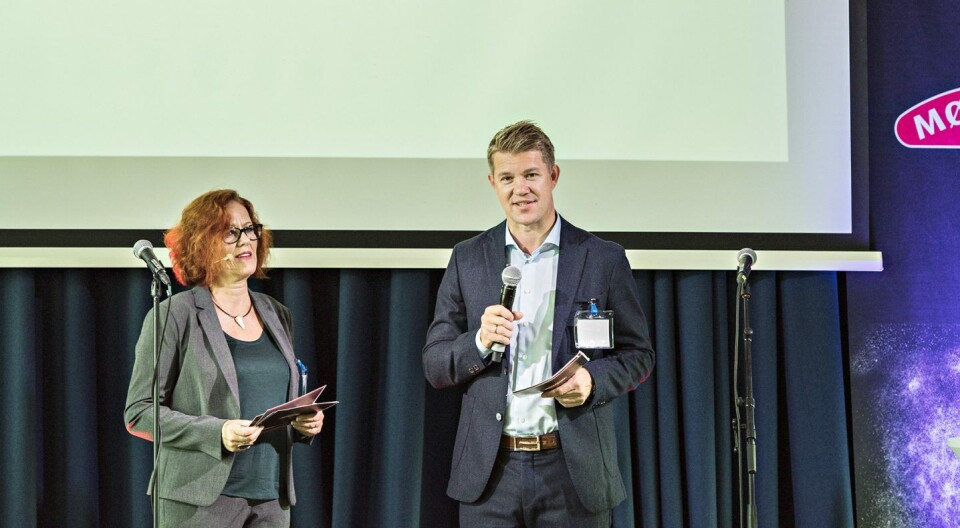 Elisabeth Viken Klokkervold, Salgsdirektør Bakeri og Industri og viseadministrerende direktør i Norgesmøllene, Jan Erik Eikeland ønsker velkommen til Møllerens Inspirasjonsdag 2017.