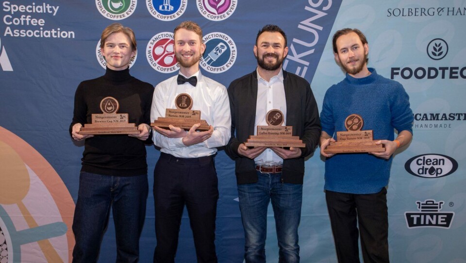 Vinnerne: Erlend Wessel-Berg, Adrian Berg, Simo Kristidhi og Ludvik Bonna Hopstock.