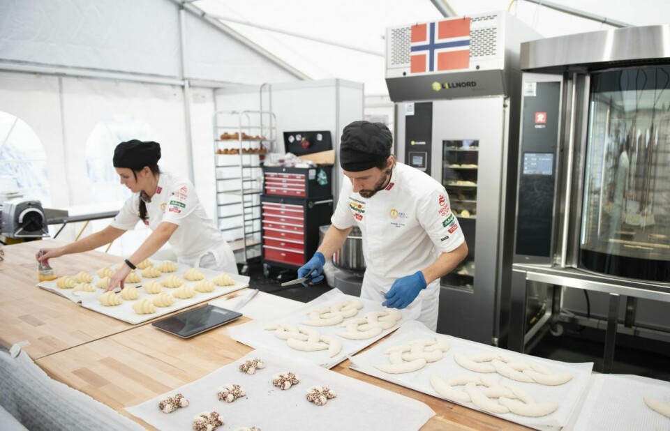 Trude Beate Brendehaug og Fredrik Lønne i aksjon under Nordic Bakery Cup 2019.