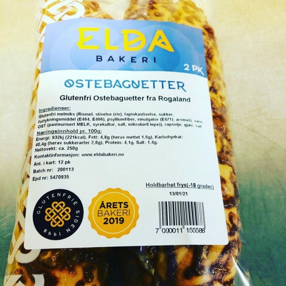 De glutenfrie ostebagettene fra Elda Bakeri er en av bestselgerne. Nå blir de å finne i dagligvaredisker i hele landet. De glutenfrie ostebagettene fra Elda Bakeri er en av bestselgerne. Nå blir de å finne i dagligvaredisker i hele landet.
