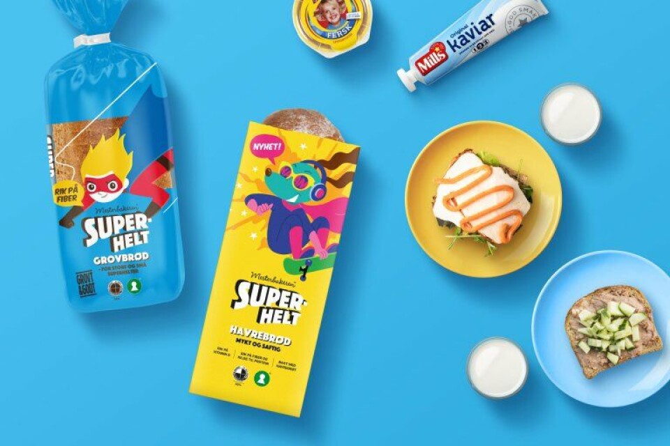 Mesterbakerens 'Godt for små og store superhelter' er blant finalistene i kategorien 'sunnere produkter'.