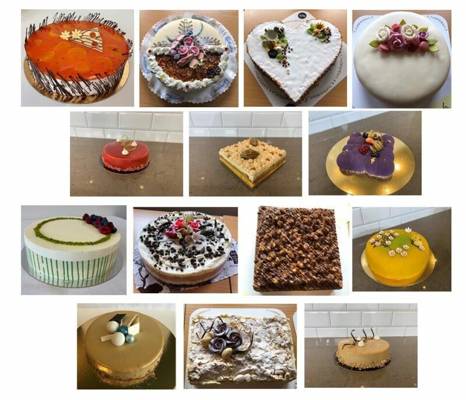 19 kaker fra 15 bakerier og konditorier deltok i konkurransen.