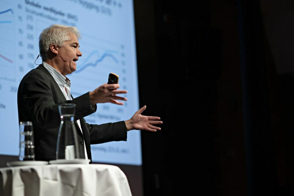 Sjefsøkonom Øystein Dørum i NHO presenterte de harde fakta.