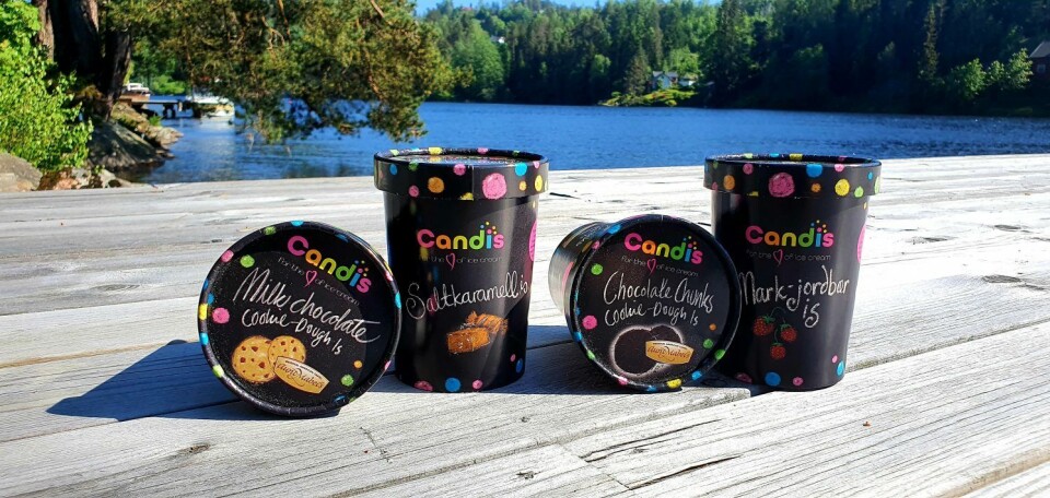 To cookie dough-varianter med deig fra Millba er blant de fire smakene som Candis selger i dagligvarebutikkene.