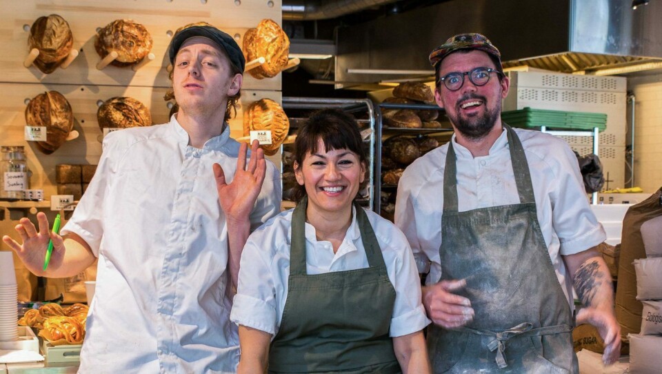 Handwerk-bakerne Pontus Sven Blomberg, Andrea Marambio og Oscar Karlsson. Handwerk-bakerne Pontus Sven Blomberg, Andrea Marambio og Oscar Karlsson.