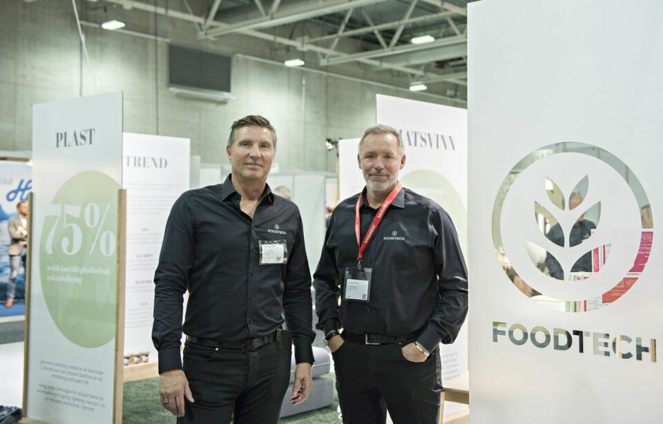 Markedsdirektør Raymond Wiig og adminstrerende direktør Per-Erik Ellefsen i Foodtech var utstiller på Foodscape. Anledningen ble blant annet brukt til å lære opp egne ansatte på utviklingen rundt bærekraft.