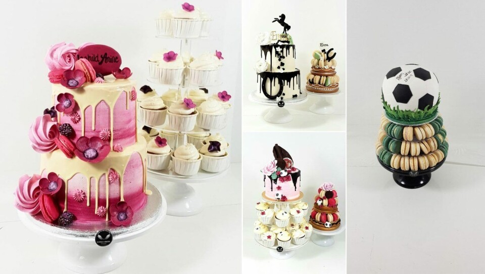 Noen av årets konfirmasjonskaker fra Flying Cakery i Bergen.
