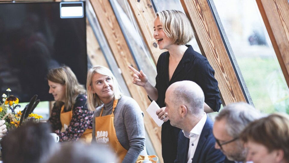 Anja Bakken Riise fra Framtiden i våre hender gjorde et poeng ut av at vi nordmenn ikke spiser så mye brød som vi tror. Anja Bakken Riise fra Framtiden i våre hender gjorde et poeng ut av at vi nordmenn ikke spiser så mye brød som vi tror.