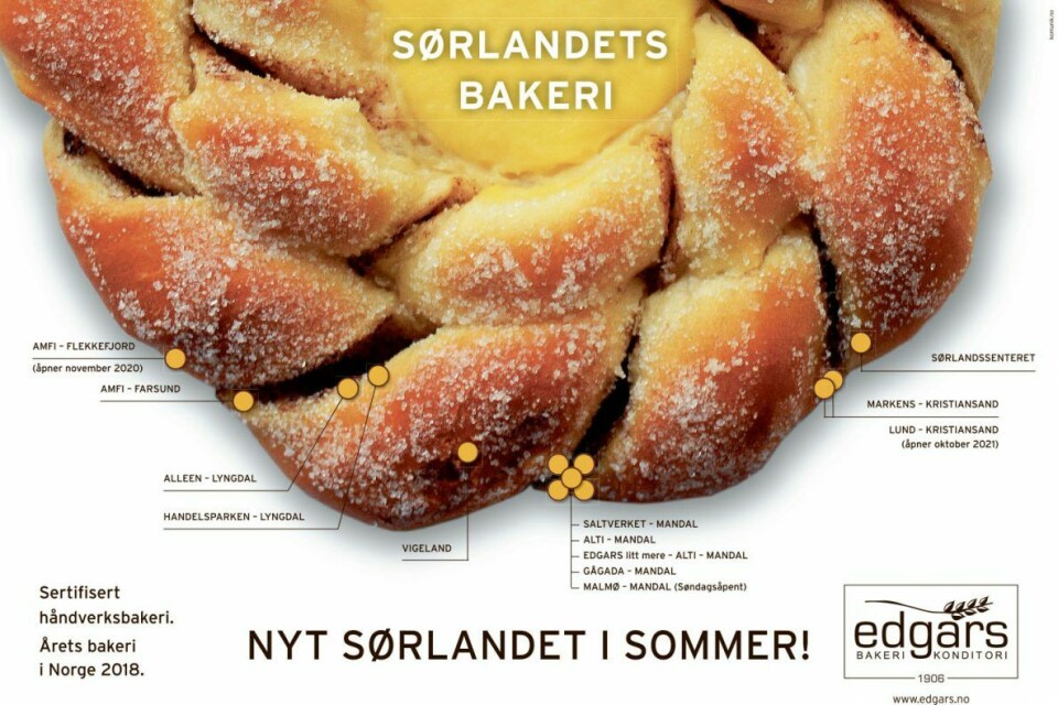 Edgars Bakeri sin sommerkampanje over to sider i avisene på Sørlandet har gitt kjemperespons.