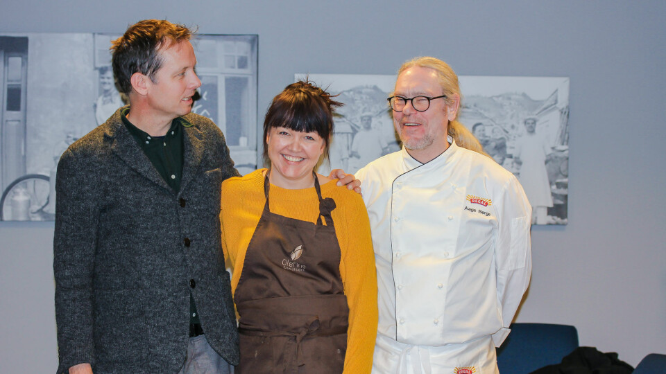 Andreas Viestad, Lene Hafstad og Aage Berge. Andreas Viestad, Lene Hafstad og Aage Berge.