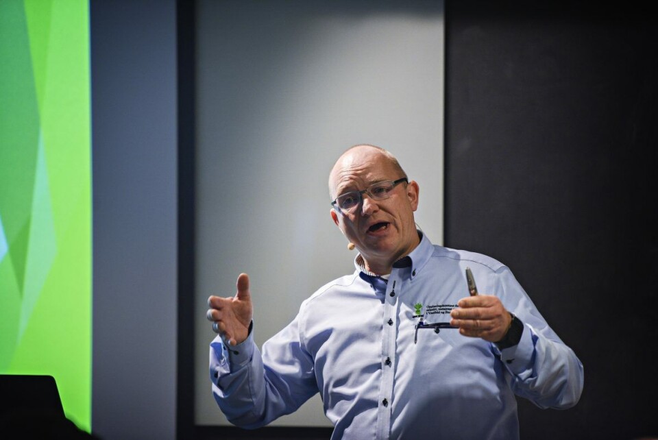 Terje Tidemann fra Opplæringskontoret i Vestfold og Buskerud holdt foredrag på BKLFs fagkonferanse i Oslo lørdag.