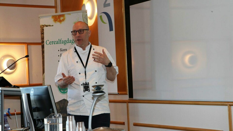 Nofimas egen baker, Fredrik Andresen, holdt flere innlegg under Cerealfagdagen 2023.