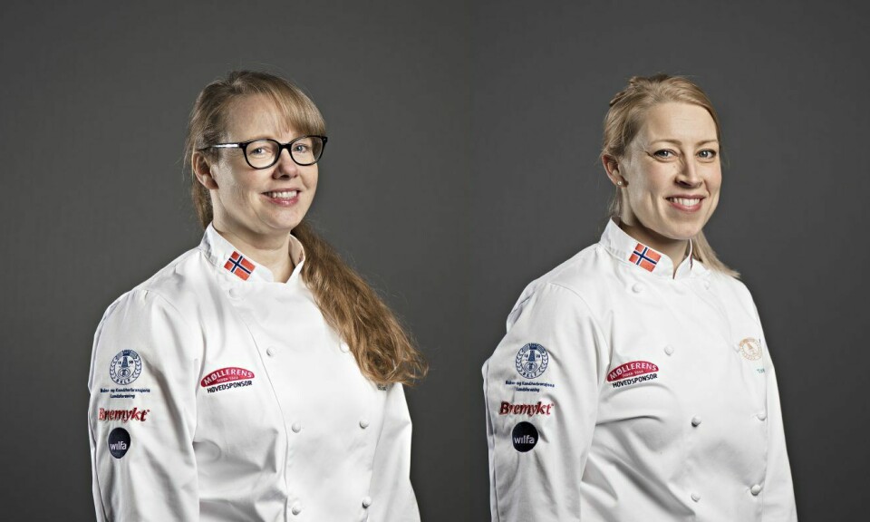 Vibekle Løseth og Tonje Holtungen fra BKL er ansvarlige for kaken som skal lages til HM Droonning Sonjas 80-års jubileum.
