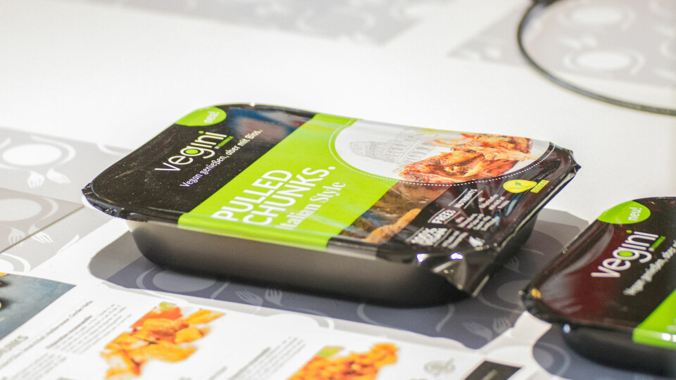 Det nye vegetarproduktet Vegini er et 100 % naturlig alternativ til kjøtt, laget av protein fra erter.