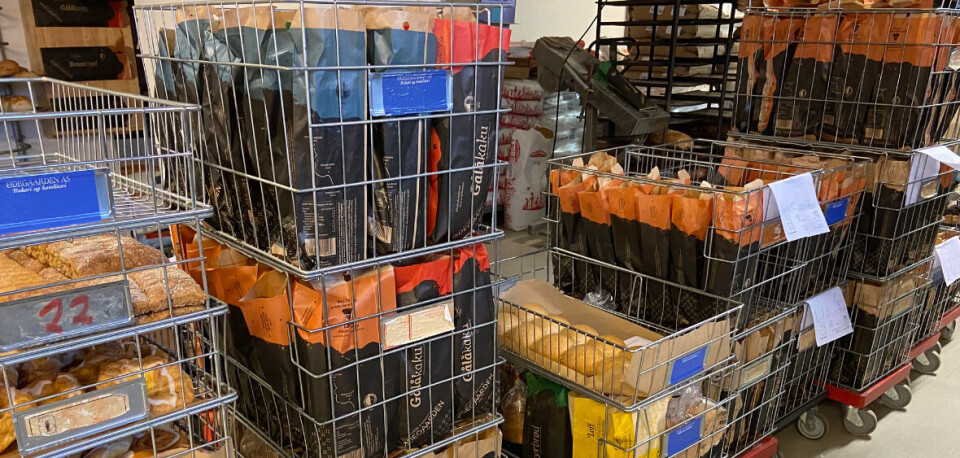 Mange av varene fra Ødegaarden Bakeri & Konditori ble stående igjen på lager de dagene uværet var på sitt verste. Mange av varene fra Ødegaarden Bakeri & Konditori ble stående igjen på lager de dagene uværet var på sitt verste.