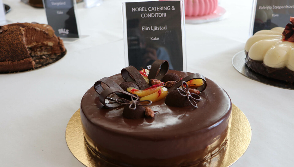 Elin Ljåstad fra Nobel Catering og Conditori ble tredje best i kategorien kake. Elin Ljåstad fra Nobel Catering og Conditori ble tredje best i kategorien kake.