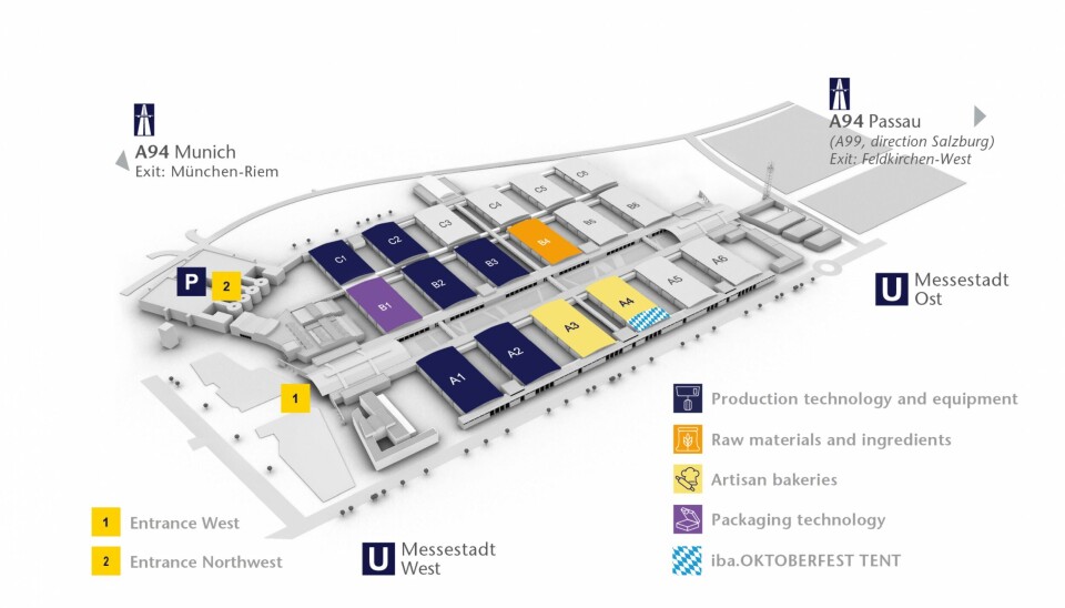 Hele hall A3 og nesten hele A4 er dedikert til håndverksbakerier. Hele hall A3 og nesten hele A4 er dedikert til håndverksbakerier.