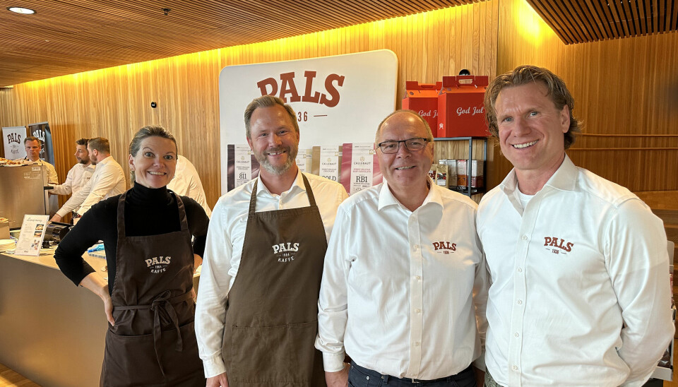 Pals skiller ut drikkekategorien i selskapet Pals Kaffe AS. Fra venstre Lise Raanaas Haavind, Lars Fredius, Trond Aarø og Joachim Raanaas.