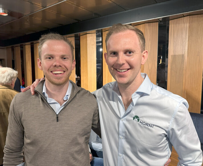 Neste generasjon i Horni Baketeknikk bestående av Christian Wendt Horni (til venstre) og Jens Petter Horni var på plass på leverandørmessen under Din Baker-turen i Stockholm.