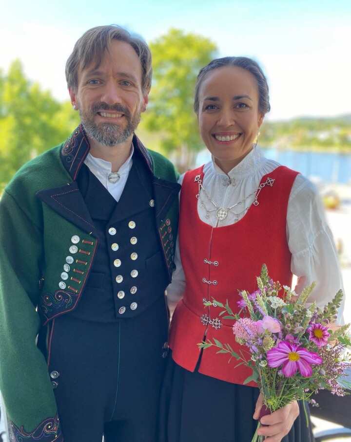 Bryllupsdagen: Fredrik Lønne og Stefi Haldorsen giftet seg mandag 12. august.