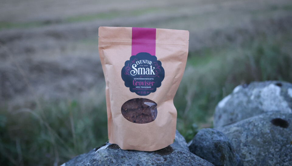 Gårdsbakeriets groviser med tranebær og hvit sjokolade fra Bakke Gård.