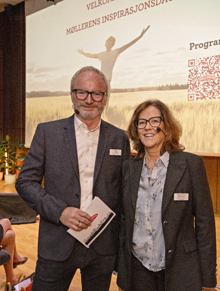 Salgsdirektør industri & bakeri, Elisabeth Viken Klokkervold og leder for kommunikasjon og bærekraft, Vidar Haugsdal, gledet seg over god interesse for den niende inspirasjonsdagen i rekken.