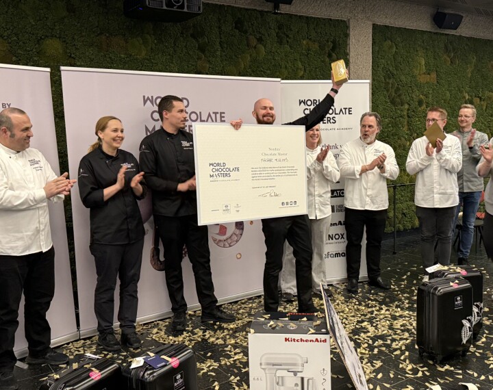 Kasper Kleihs (Sverige) vant over Pascal Monet (Norge) og Caroline Mo Vik (Norge) da World Chocolate Masters Nordic Selection ble arrangert hos TINE i Oslo onsdag 5. mars.