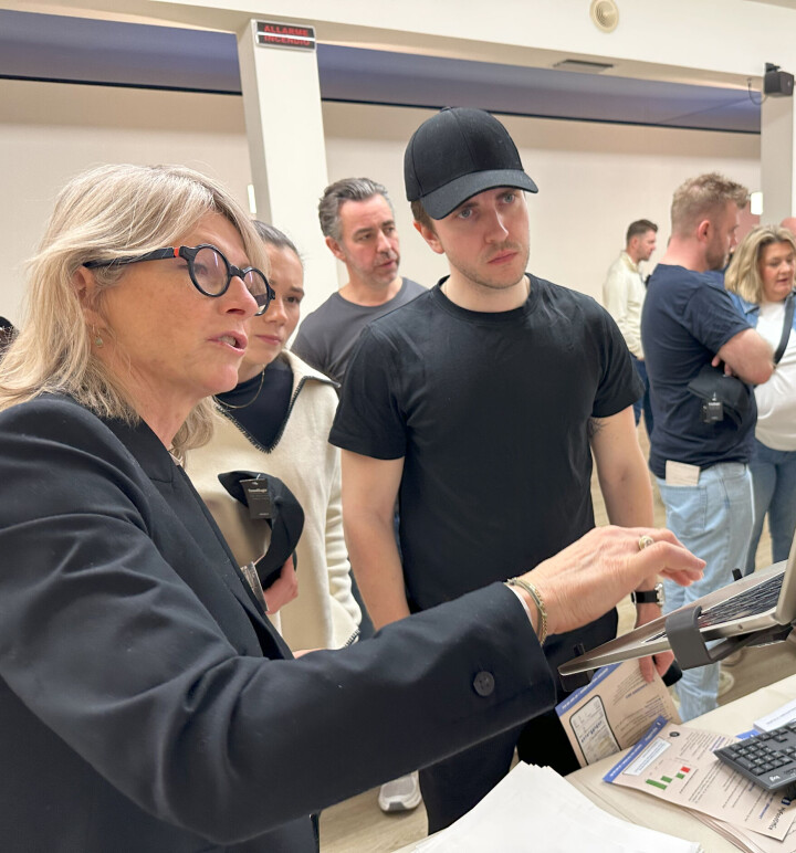 Heidi Haugli i MyFoodOffice hadde mange innom for demo på sin stand.