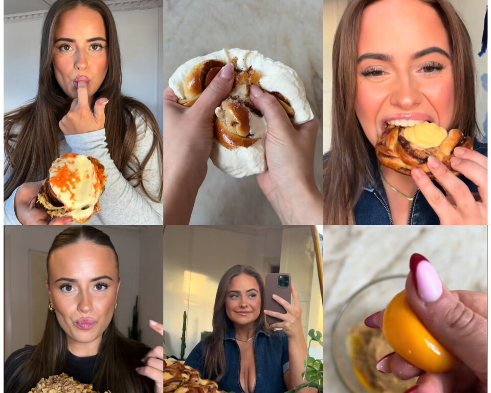 Bakeinfluenser: Mathea Bjørndalen lager sensuelle bakevideoer og har nærmere 93 000 følgere på TikTok.