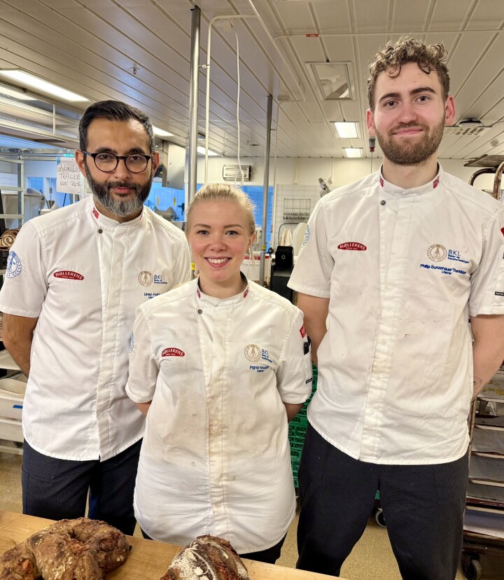 Umid Fotikh (f.v.), Ingrid Knutsen og Philip Therkildsen skal kjempe for norsk gull i Nordic Bakery Cup 2025 i Berlin 26. og 27. august. Umid Fotikh (f.v.), Ingrid Knutsen og Philip Therkildsen skal kjempe for norsk gull i Nordic Bakery Cup 2025 i Berlin 26. og 27. august.