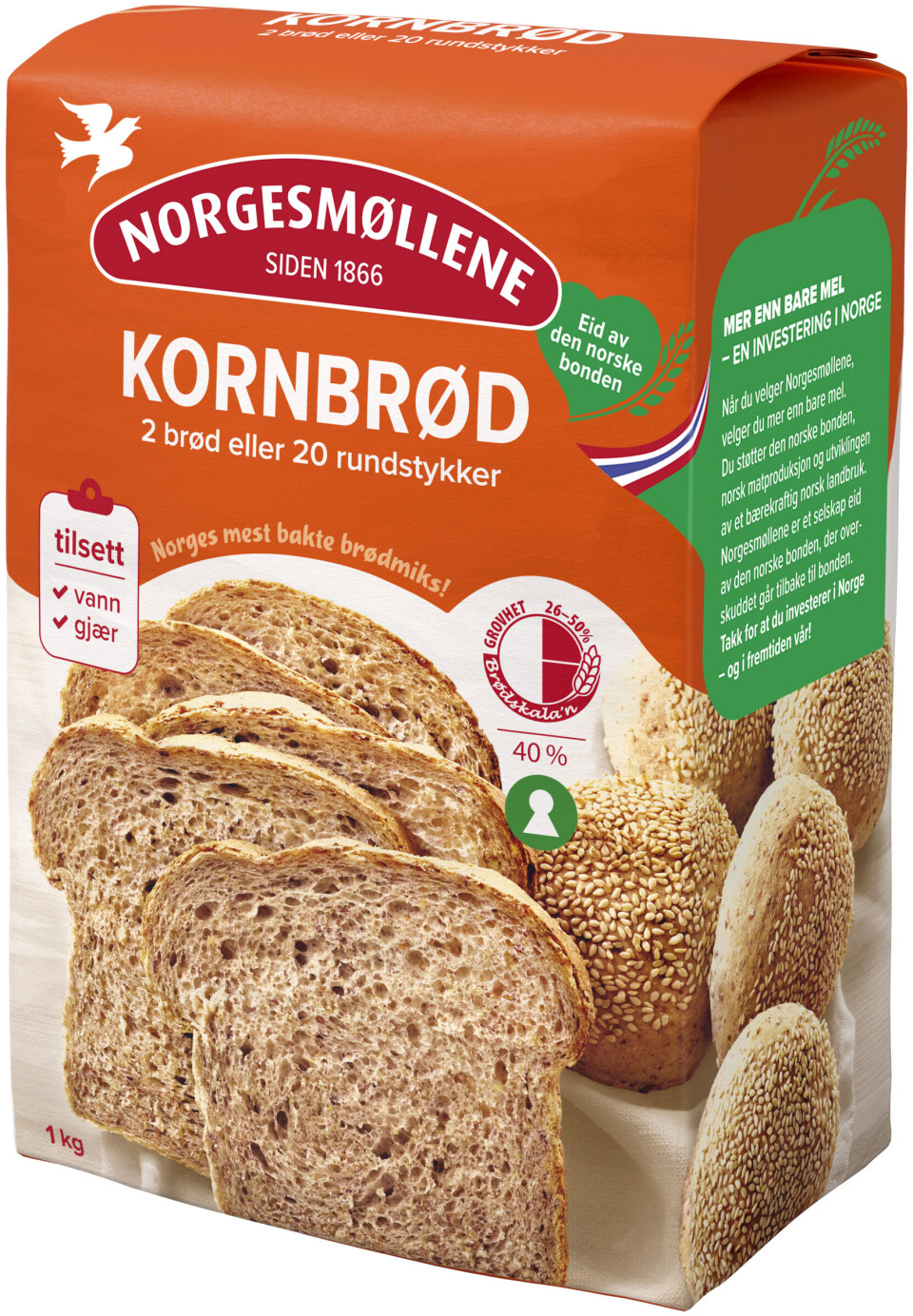 Denne brødmiksen ender nå opp som fersk brød levert fra bakerier i Nord-Norge i første omgang.